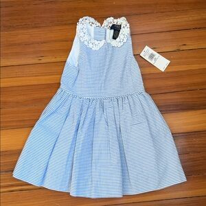 NWT Polo by Ralph Lauren Blue and White Striped Dress